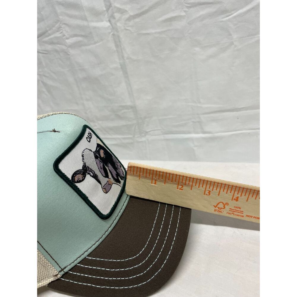 Goorin Bros Mint Green/Brown Cow CASH Embroidered Patch Trucker Snapback Hat NWT - Picture 5 of 8